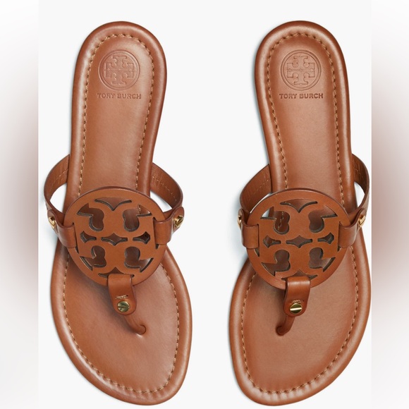 Tory Burch Miller Sandal - Size 10 Vintage Vachetta Leather - Picture 1 of 5